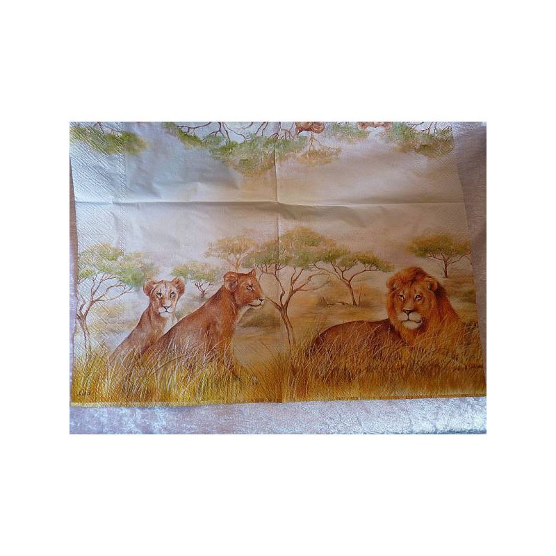 Serviette Löwenfamilie