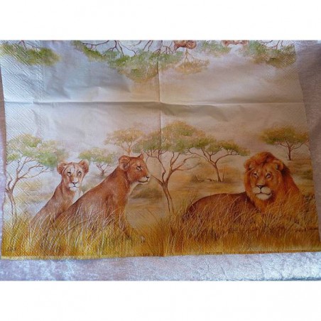 Serviette Löwenfamilie