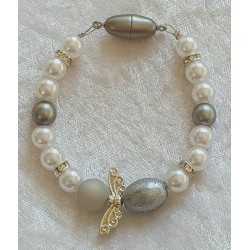 Armband Engel weiss/grau