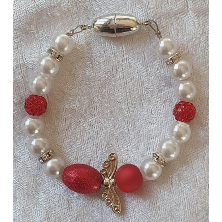 Armband Engel weiss/rot