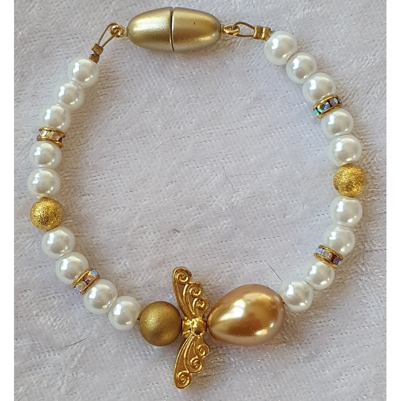 Armband Engel weiss/gold