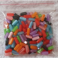 Kunststoff Perlen Stäbchen bunt gemischt