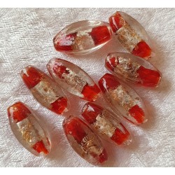 Glas Perlen rot