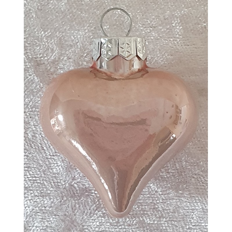 Glas Herz altrosa