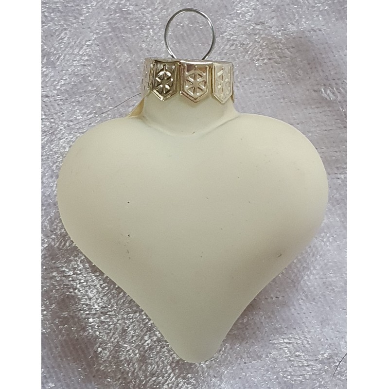 Glas Herz creme matt