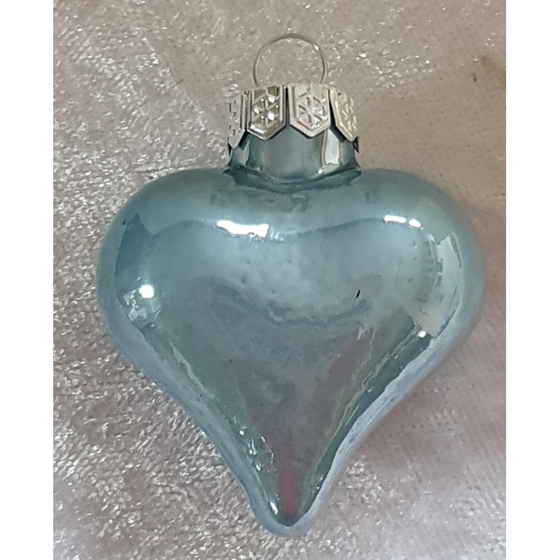 Glas Herz hellblau glänzend