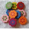 Holz Perlen Blumen bunt gemischt