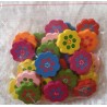 Holz Perlen Blumen bunt gemischt