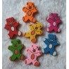 Holz Perlen Teddybär bunt gemischt