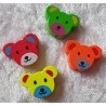 Holz Perlen Teddybär bunt gemischt