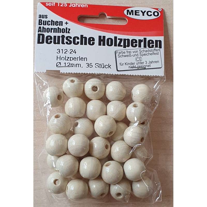 Holz Perlen creme
