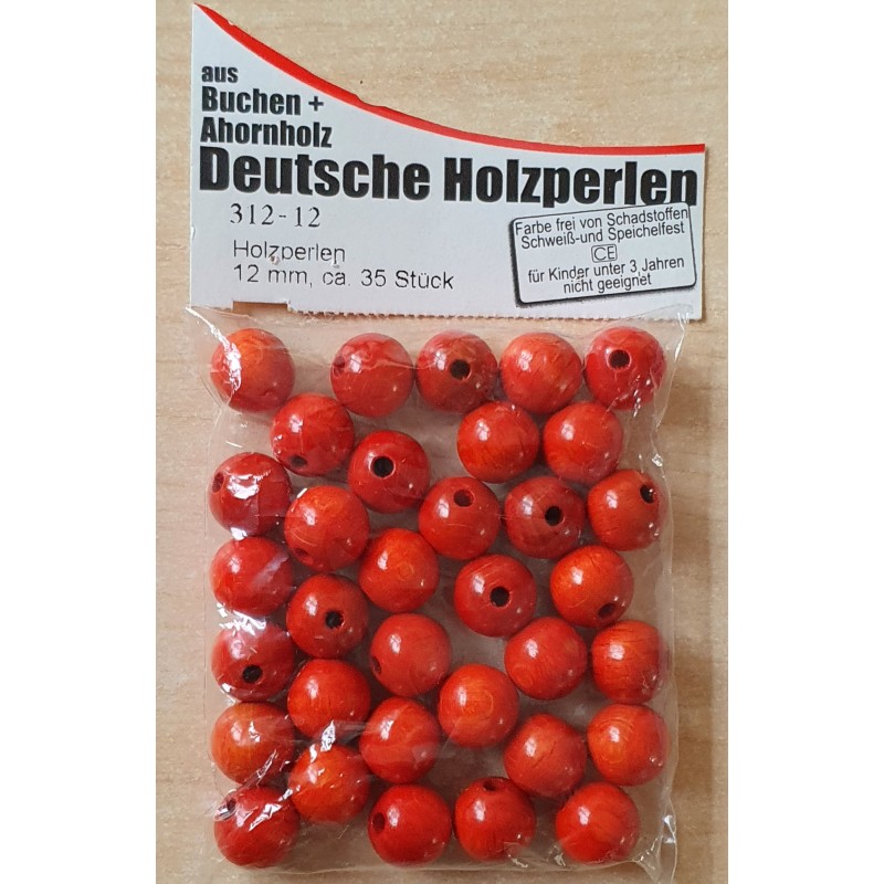 Holz Perlen orange
