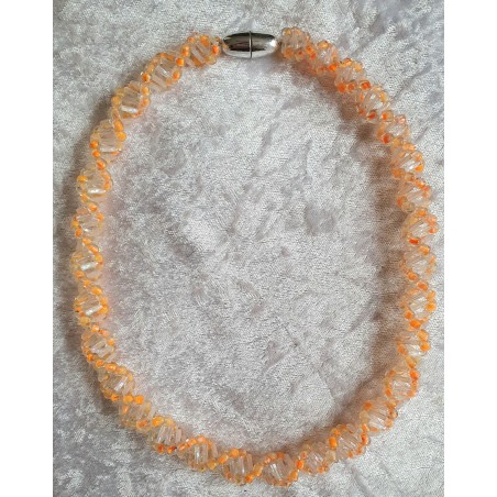 Gefädelte Halskette neon orange