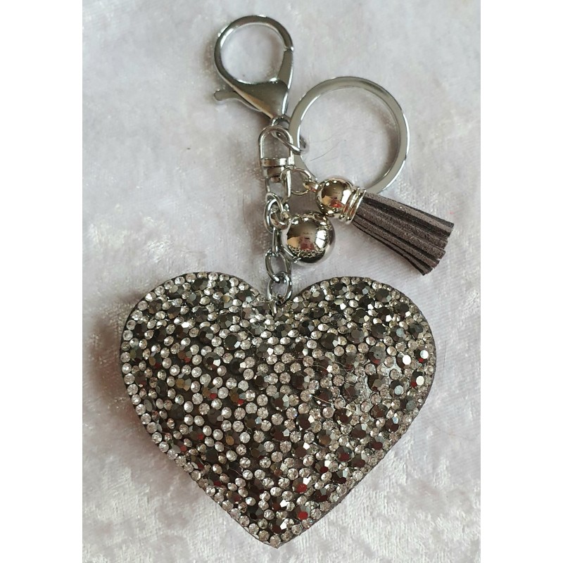 Schlüsselanhänger Herz mit Strass