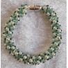 Gefädeltes Armband mint/weiss