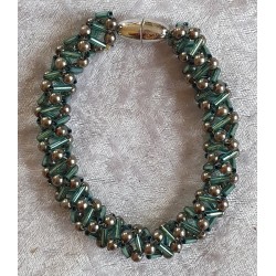 Gefädeltes Armband mint/grau
