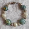 Perlen Armband weiss/mint