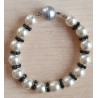 Perlen Armband weiss/schwarz