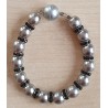 Perlen Armband grau/schwarz