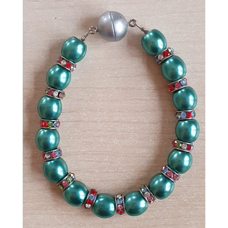 Perlen Armband mint/bunt