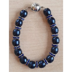 Perlen Armband dunkelblau