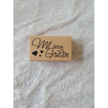 Holz Stempel Mit lieben Grüssen