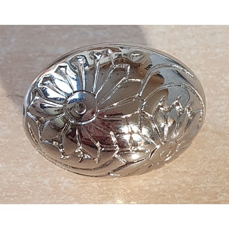 Kunststoff Perle oval silberfarbig