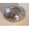 Kunststoff Perle oval silberfarbig