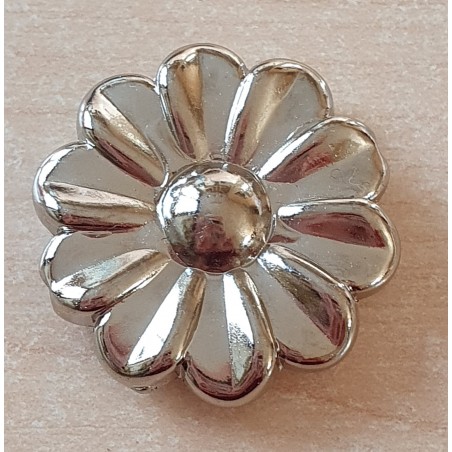 Kunststoff Perle Blume silberfarbig