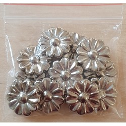 Kunststoff Perle Blume silberfarbig