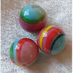 Kunststoff Perle bunt