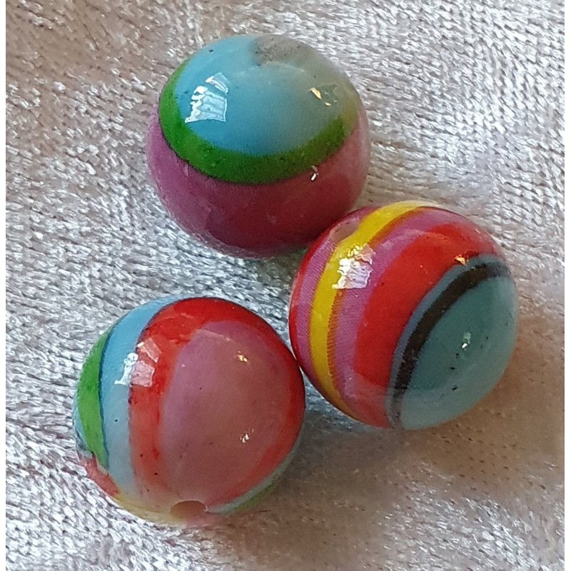 Kunststoff Perle bunt