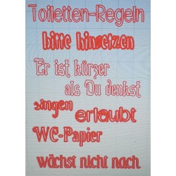 Schablone Toiletten Regeln