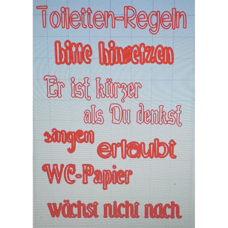 Schablone Toiletten Regeln