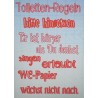 Schablone Toiletten Regeln