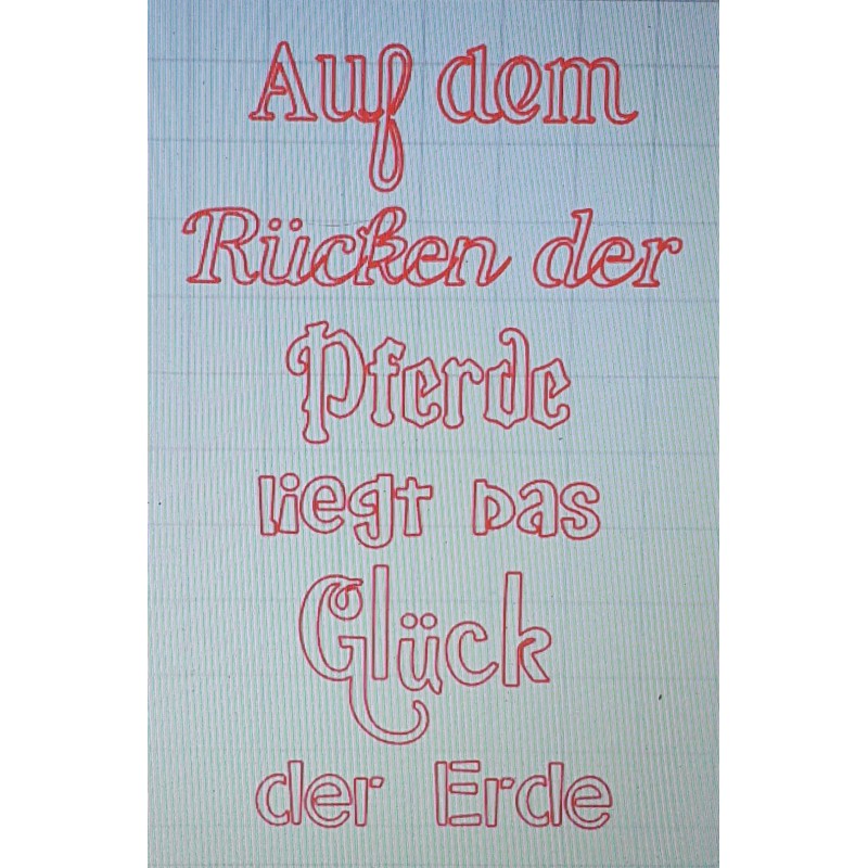 Schablone Auf dem Rücken....