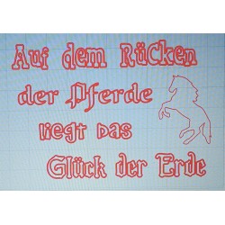 Schablone Auf dem Rücken....