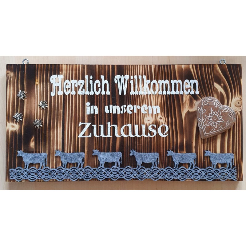 Schild Herzlich Willkommen