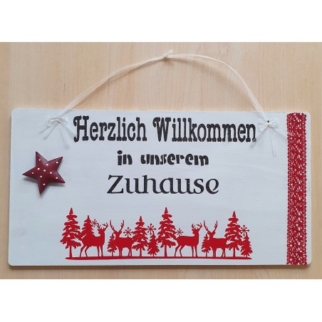 Schild Herzlich Willkommen
