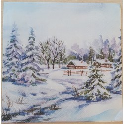 Servietten Winterlandschaft