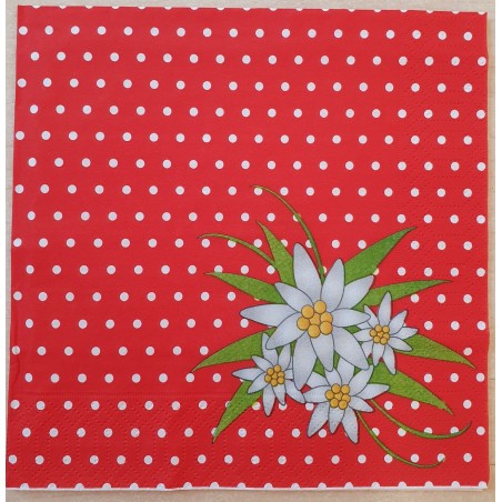 Servietten Edelweiss rot