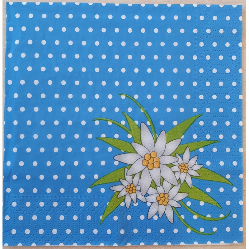 Servietten Edelweiss blau