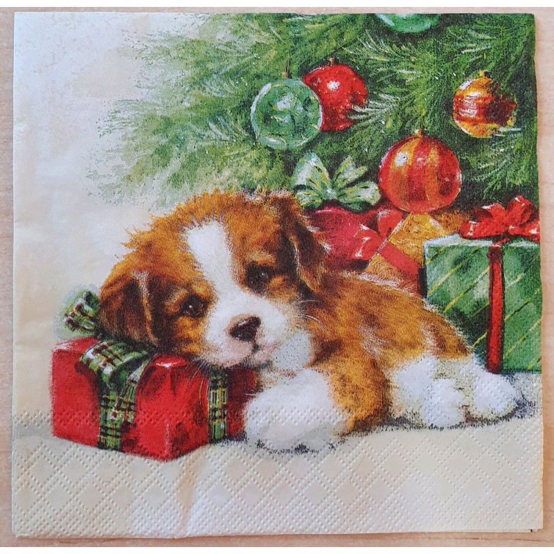 Servietten Edelweiss Weihnachts Hund