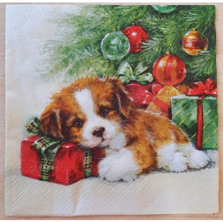 Servietten Edelweiss Weihnachts Hund