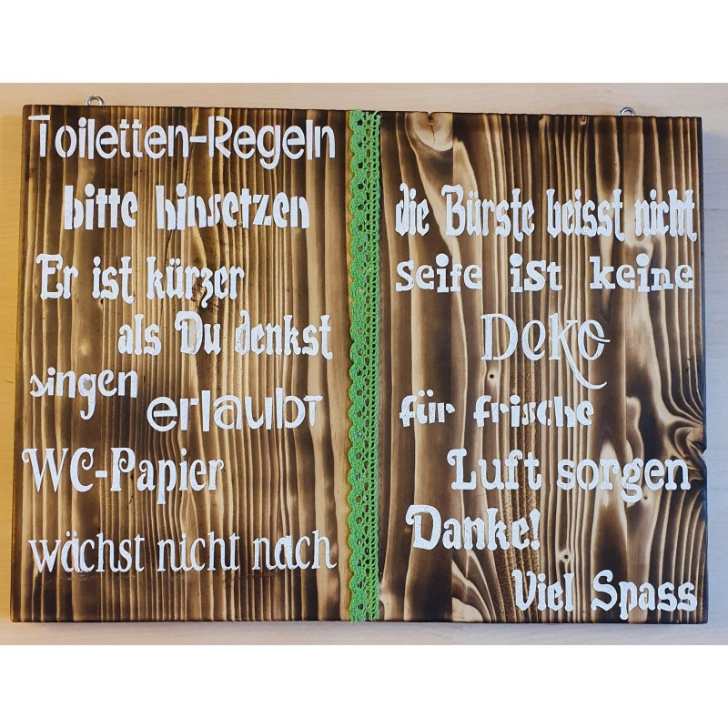 Schild Toiletten-Regeln