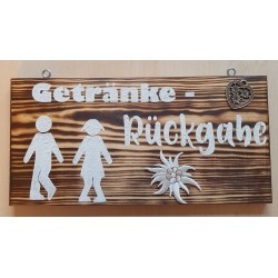 Schild Getränke-Rückgabe