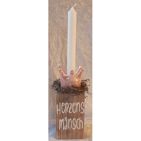Kerzenständer Herzens Mänsch rosa