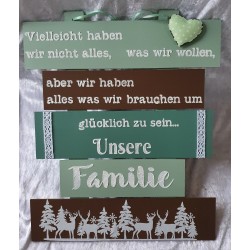 Schild Unsere Familie...