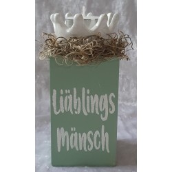 Teelicht Halter Liäblings Mänsch mint
