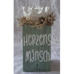 Teelicht Halter Herzens Mänsch mint